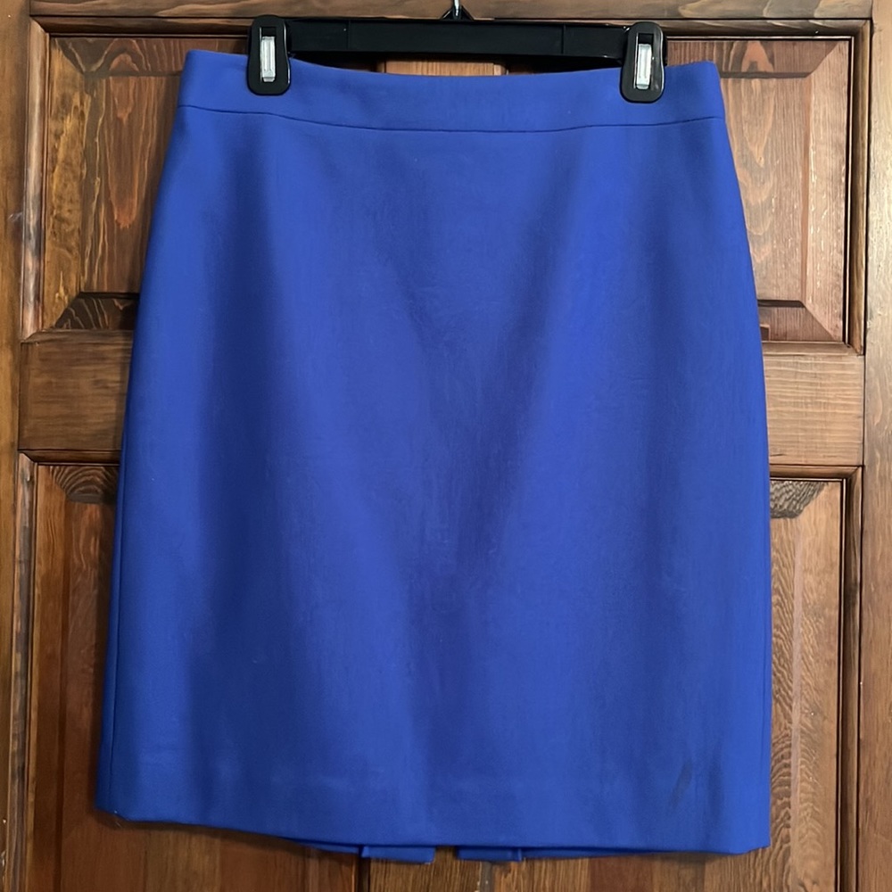 J Crew Blue Pencil Skirt, Style 46575, Size 6